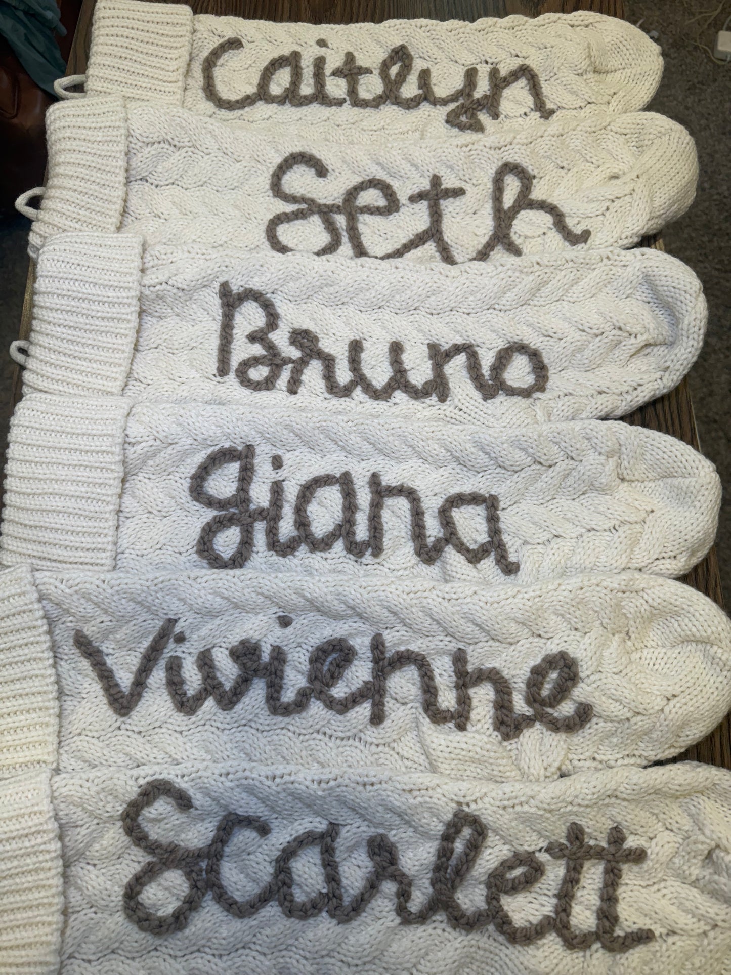 Custom Hand Embroidered Stockings