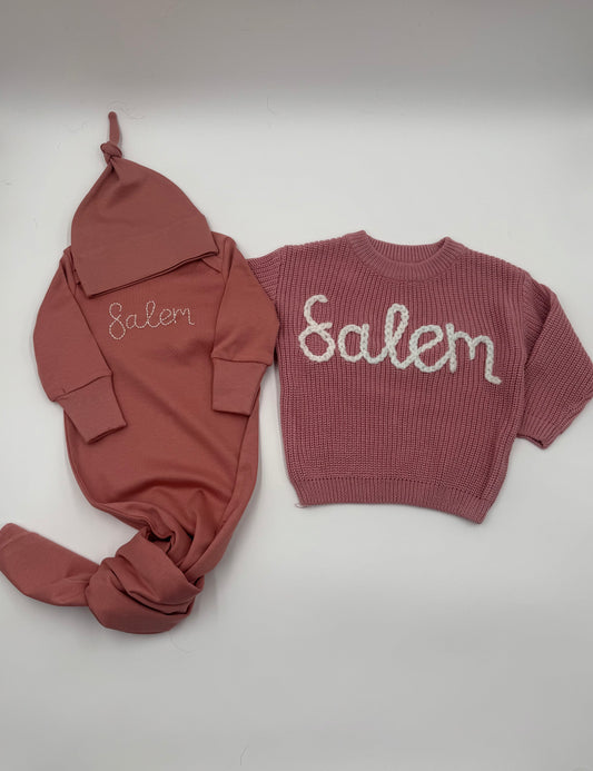 Customized Infant Gown & Hat